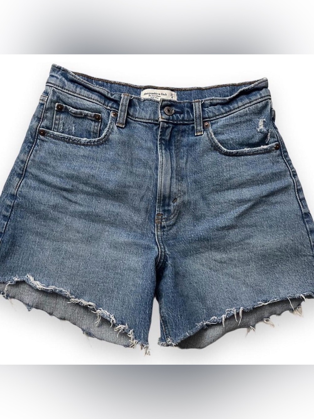 Abercrombie & Fitch The High Rise Dad Denim Shorts